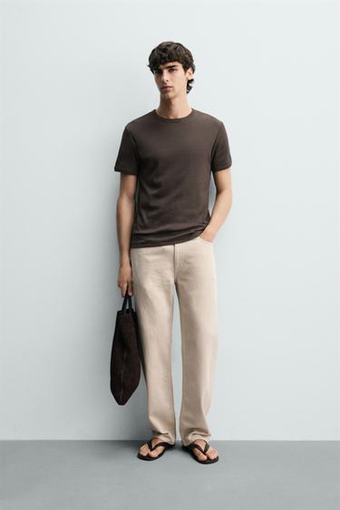 BLUZË REGULAR FIT - Kafe nga Zara