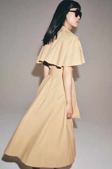 ZW COLLECTION CAPE SHIRT DRESS - camel by Zara