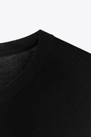 OVERSIZED PLAIN KNIT TOP - Black by Zara - Image 6