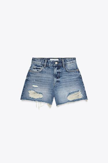Z1975 RIPPED LOW-RISE SHORTS - Blue by Zara - Image 6