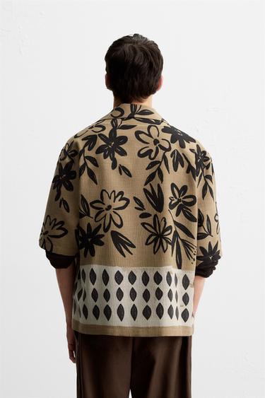 CONTRAST PRINT SHIRT - Brown by Zara - Image 2