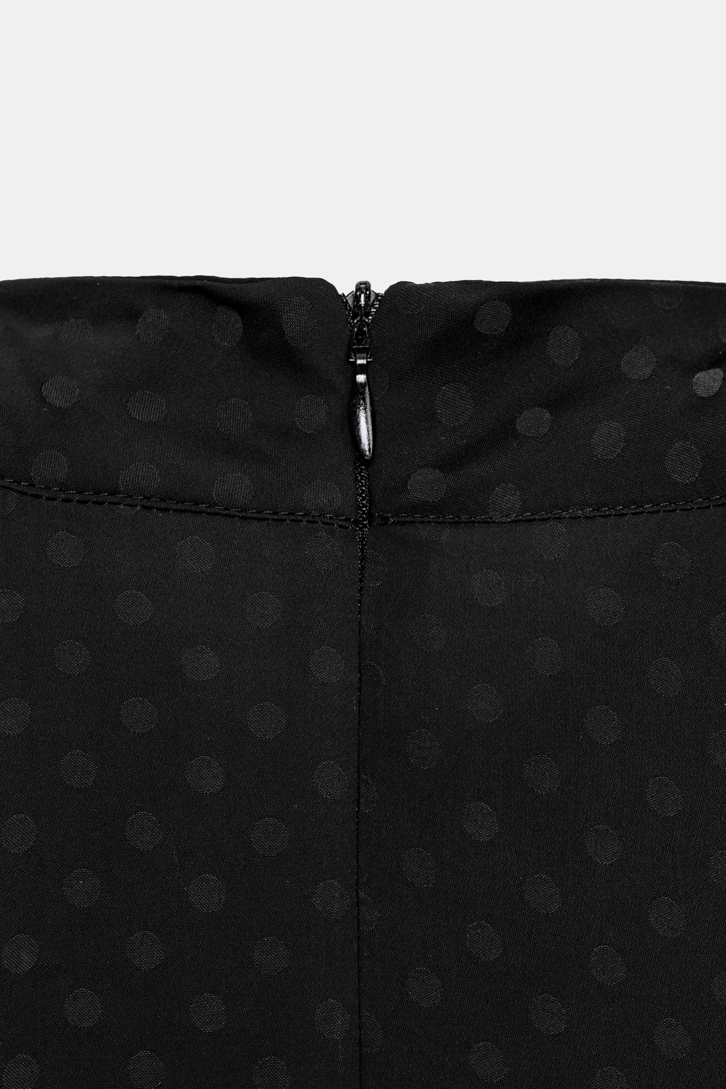 Женское платье Zara Long Polka-Dot, цвет: Чёрный — фото 7
