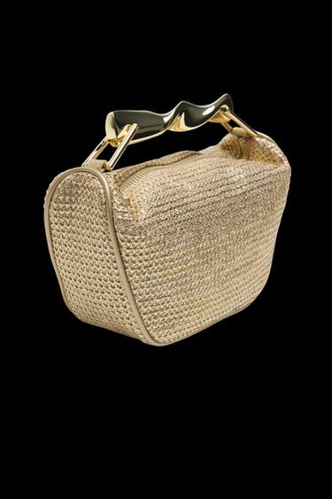 MINI BAG WITH METAL HANDLE - Golden by Zara