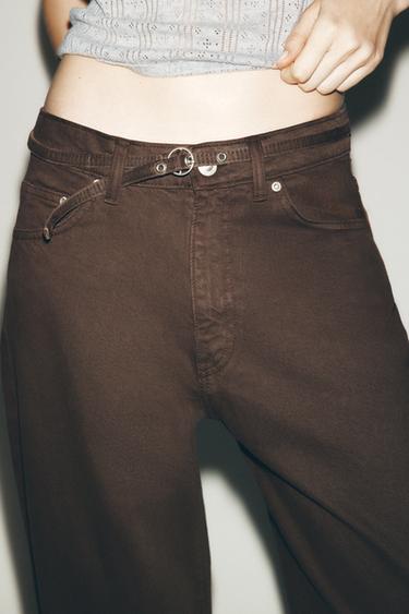 JEANS TRF BALLOON TIRO MEDIO - Marrón de Zara