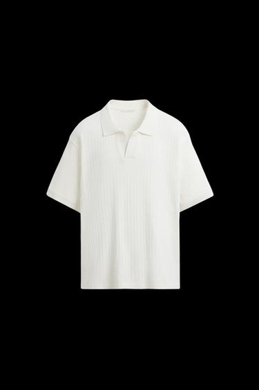 POLOSHIRT MIT RIPPENSTRUKTUR - Cremefarben von Zara - Bild 0