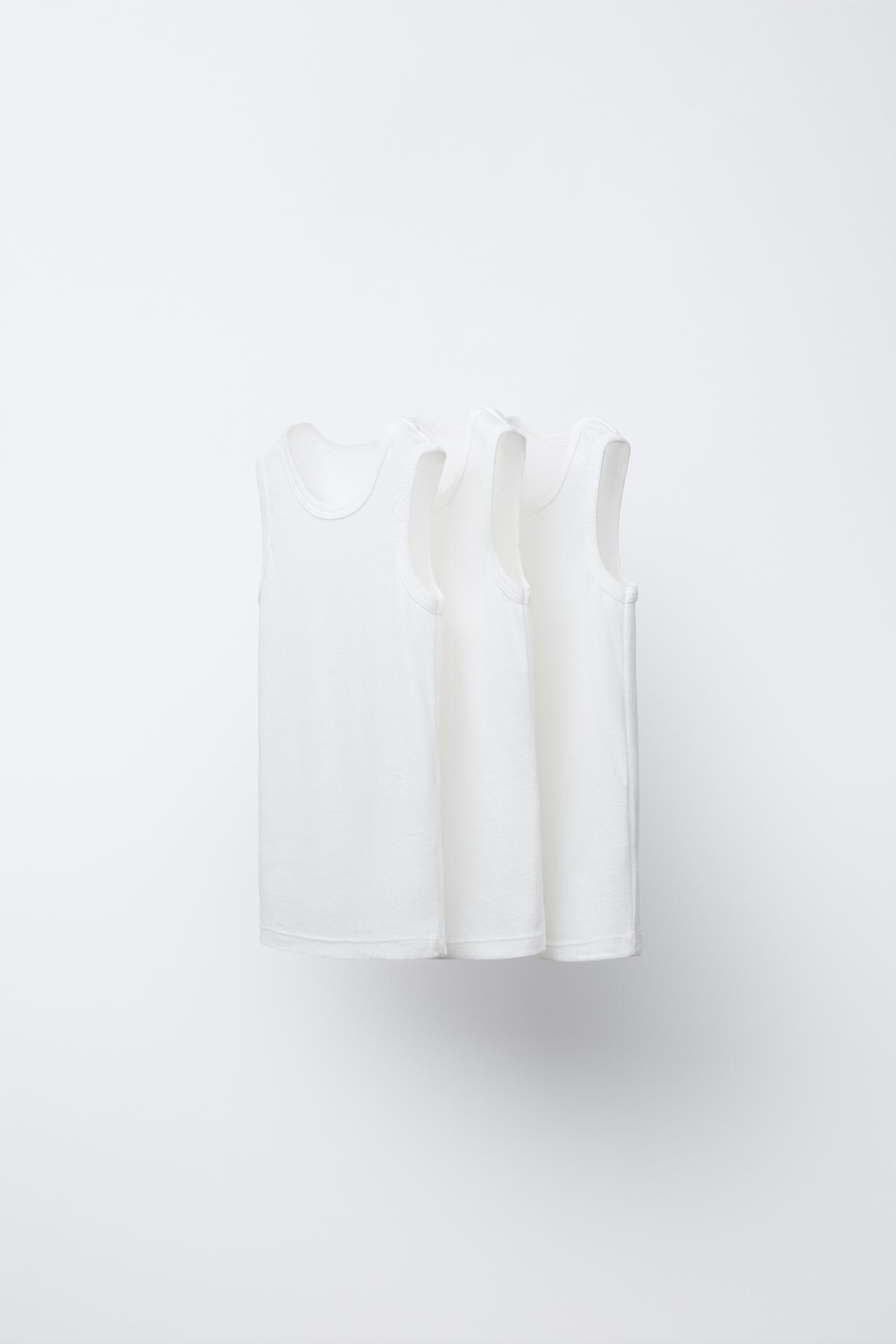 THREE-PACK OF SLEEVELESS T-SHIRTS — White