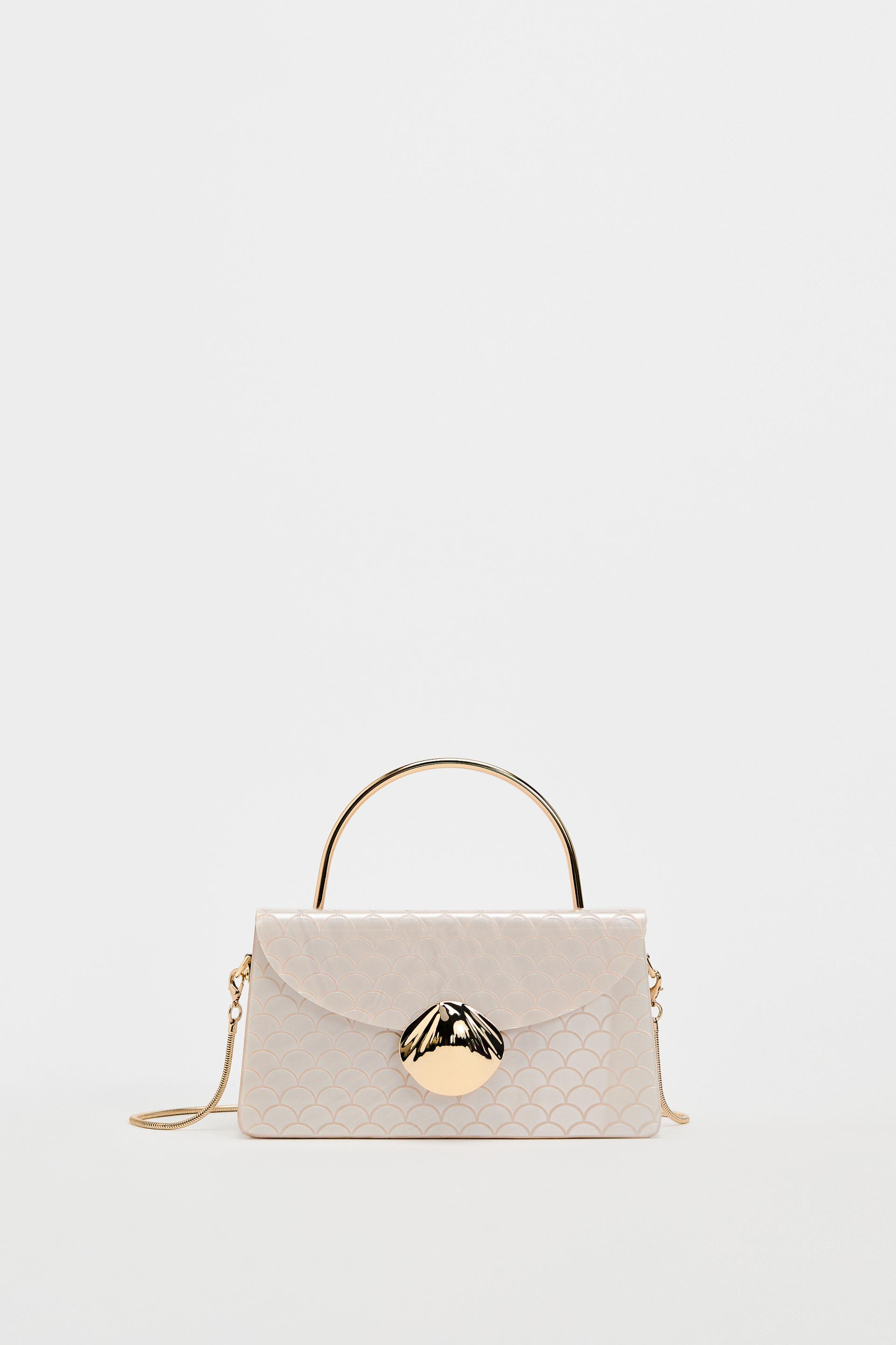 MINAUDIÈRE WITH SEASHELL DETAIL white ZARA UAE Dubai/Sharjah