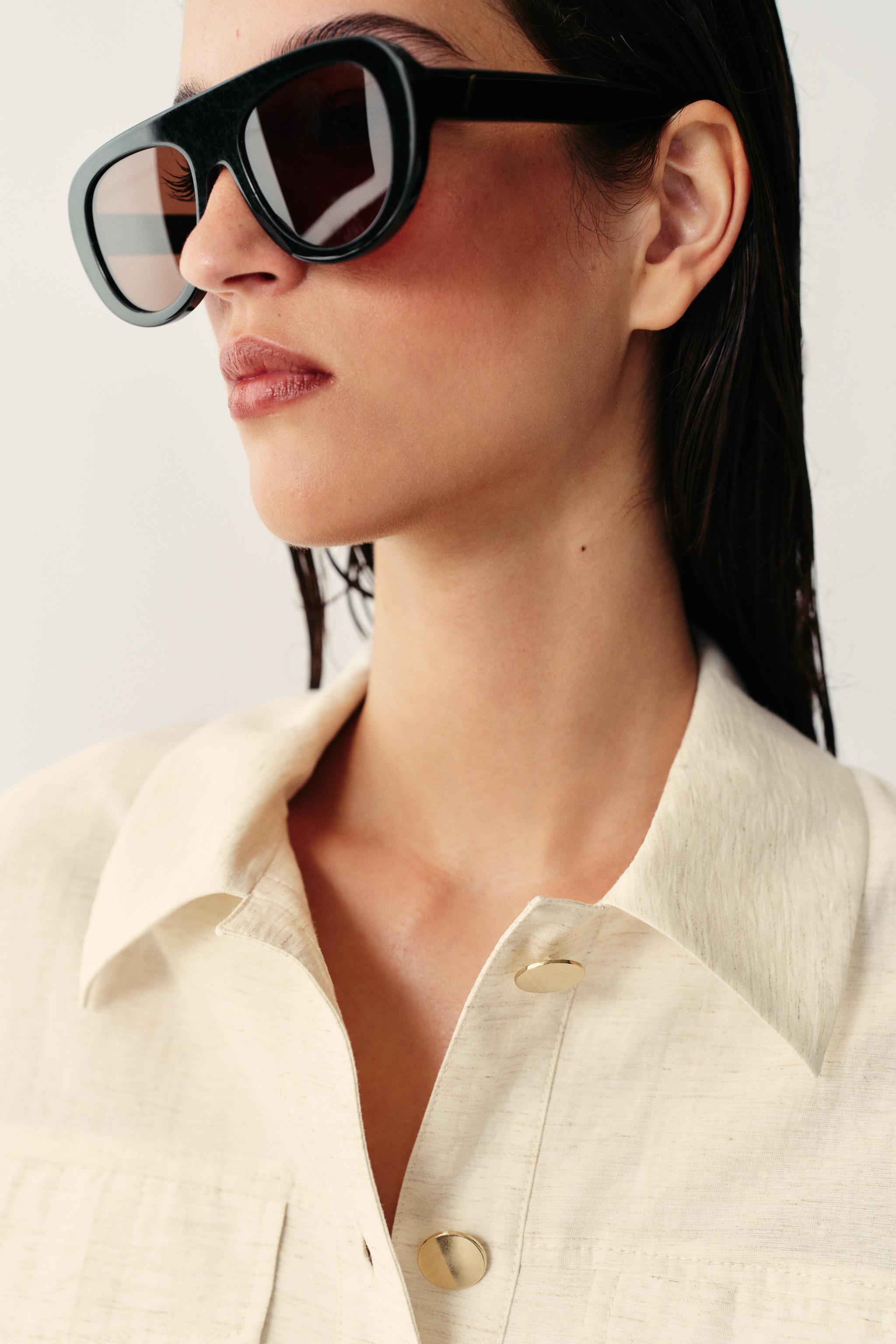 Женские блузки Zara ROLL-UP SLEEVE SAFARI BLOUSE — фото 6