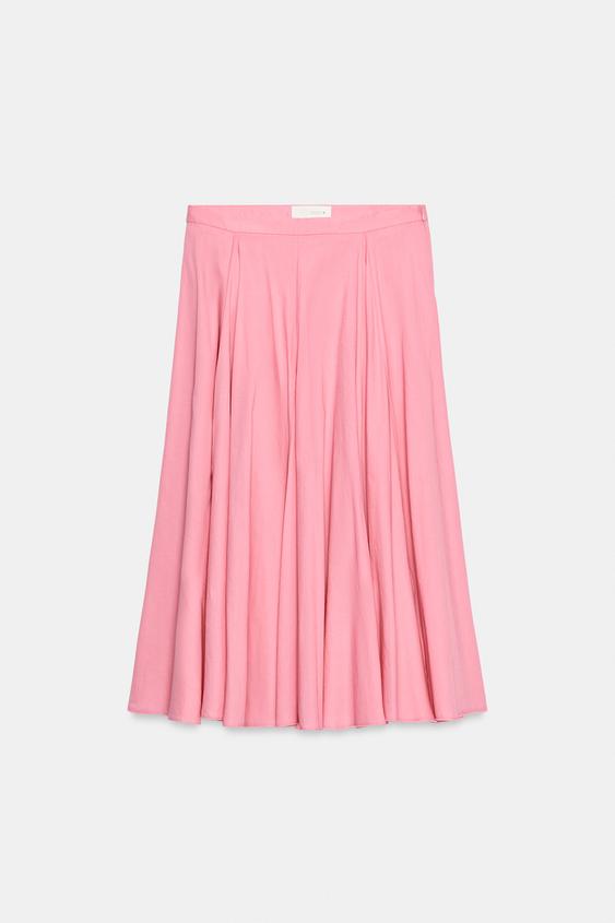 ZW COLLECTION FLOWING COMBINED SKIRT - Dusty pink by Zara - Image 0