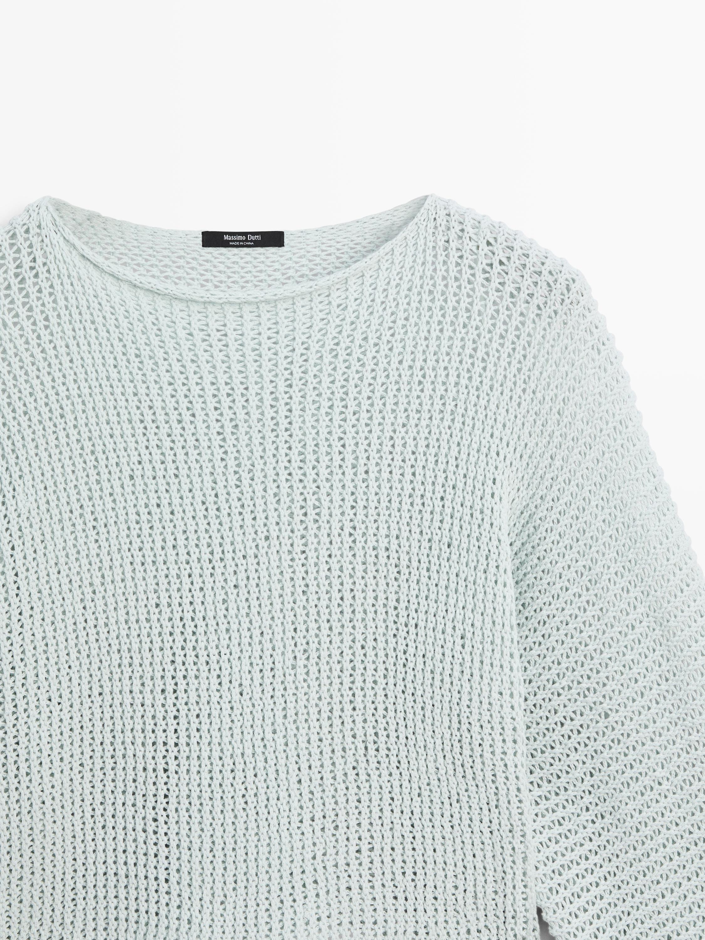 Pull maille ajourée 100 % coton