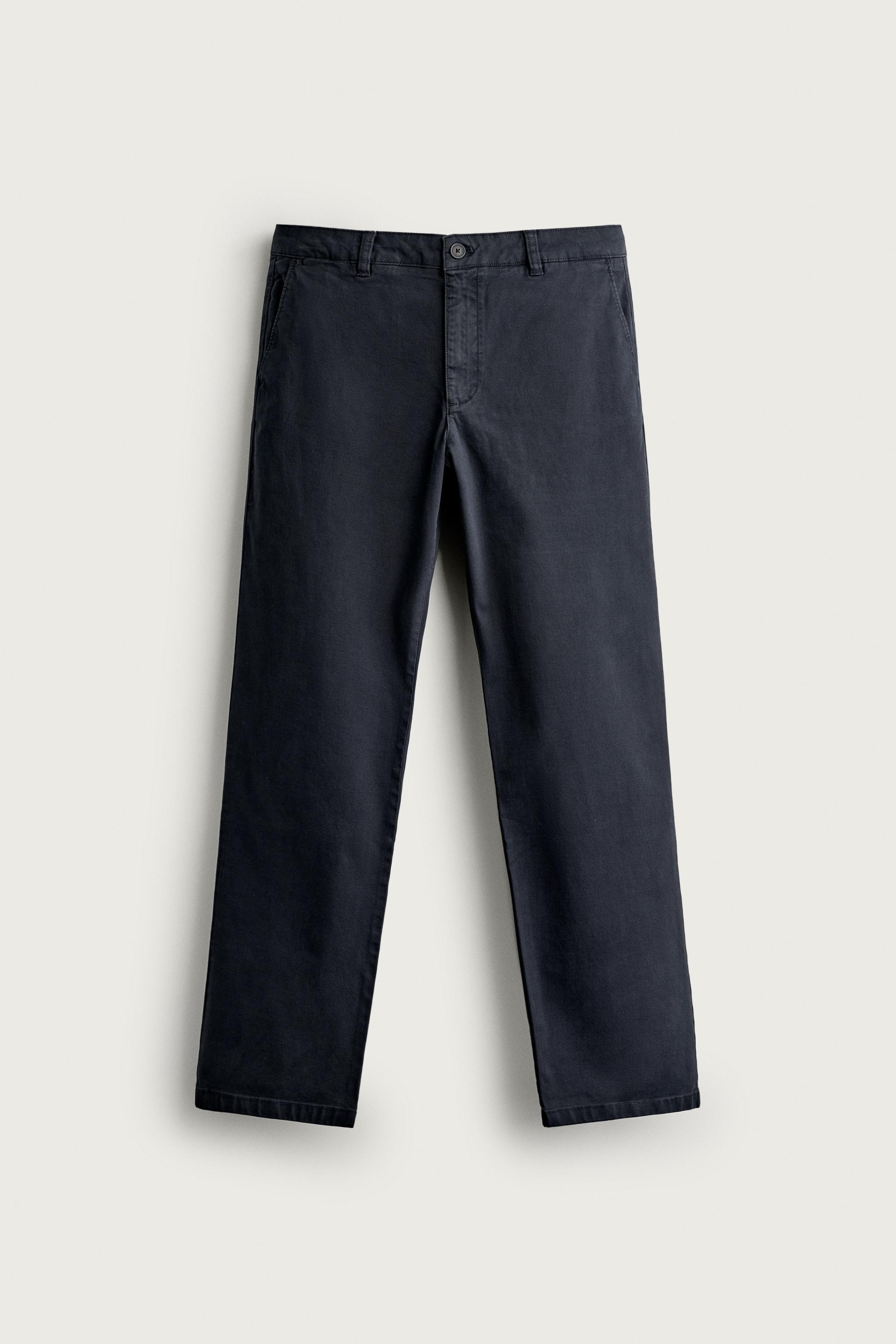 SLIM FIT CHINO PANTS — Navy blue