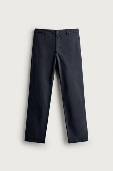 SLIM FIT CHINOS - Navy blue by Zara