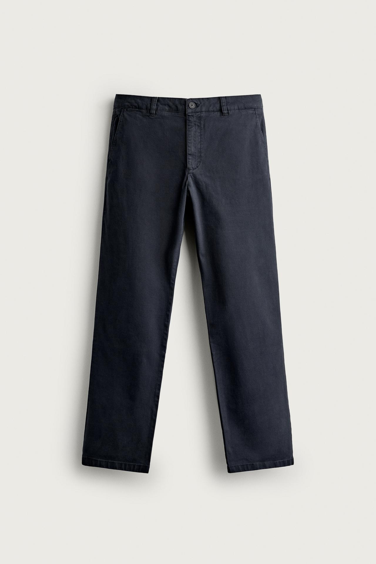 SLIM FIT CHINO PANTS — Navy blue