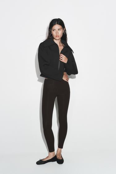 SEAMED LEGGINGS - Black by Zara