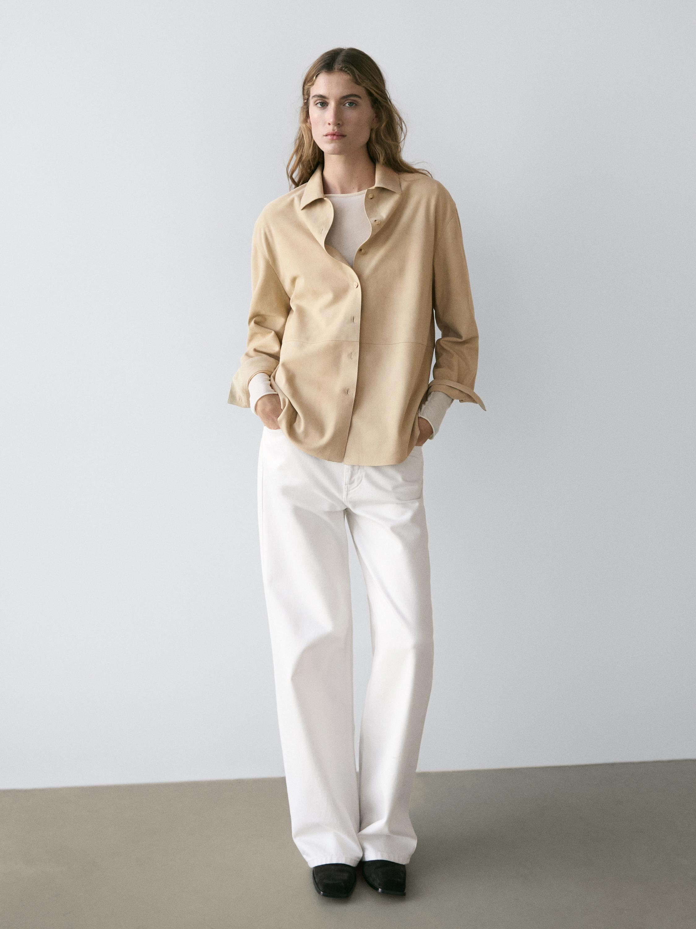 Suede leather shirt