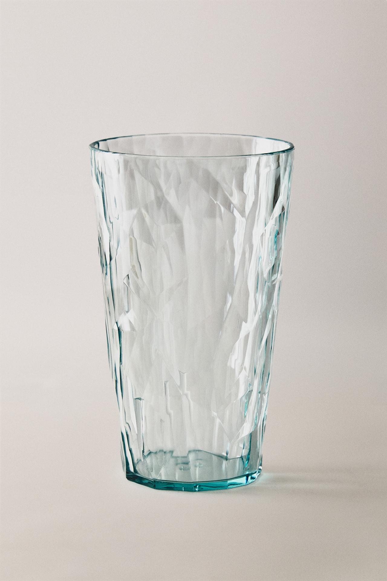 ACRYLIC RAISED DIAMOND DESIGN SOFT DRINK TUMBLER — Light blue