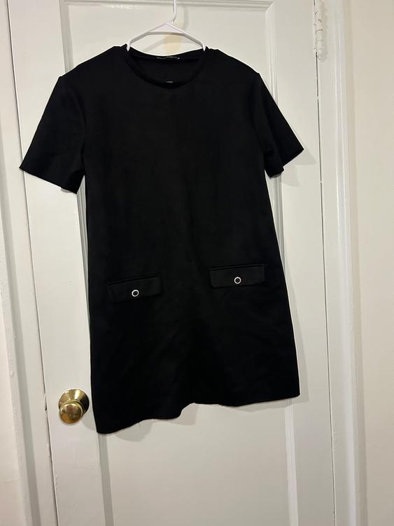 BUTTONED OTTOMAN KNIT DRESS