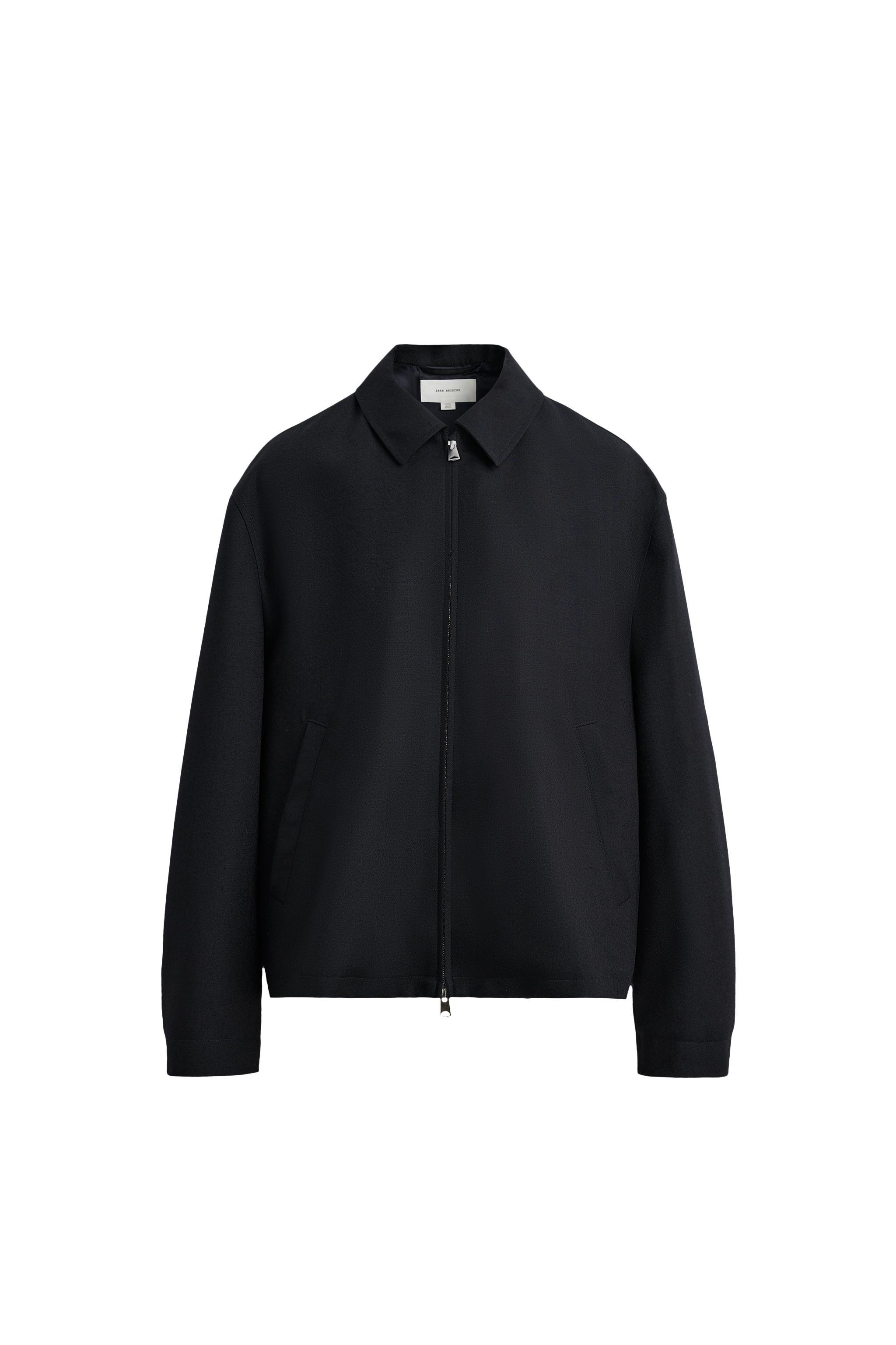 WOOL ZIP-UP OVERSHIRT - Navy blue | ZARA South Africa