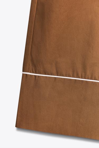 POPLIN TROUSERS WITH TRIM - Mid-camel by Zara - Image 4