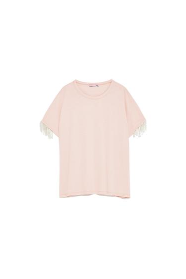 T-SHIRT WITH PEARLY FRINGES