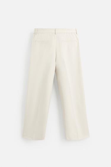 PANTALON COUPE LARGE À PLIS - Sable de Zara - Image 1