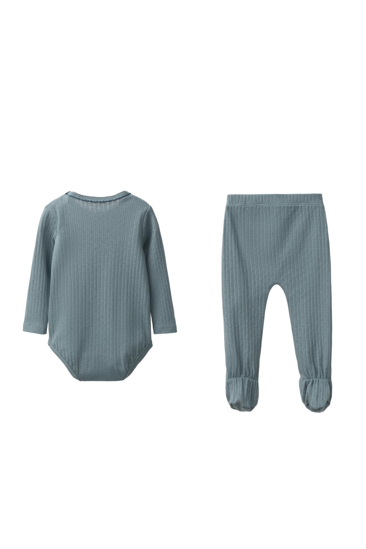 RIBBED BODYSUIT AND LEGGINGS PACK — Petrol blue