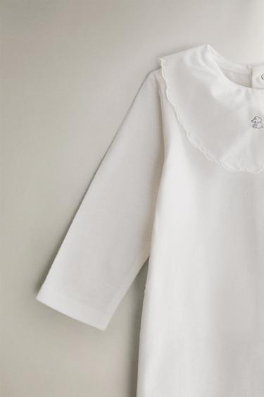 CHILDREN'S ROMPER WITH EMBROIDERED ELEPHANT - Oyster-white by Zara - Image 2