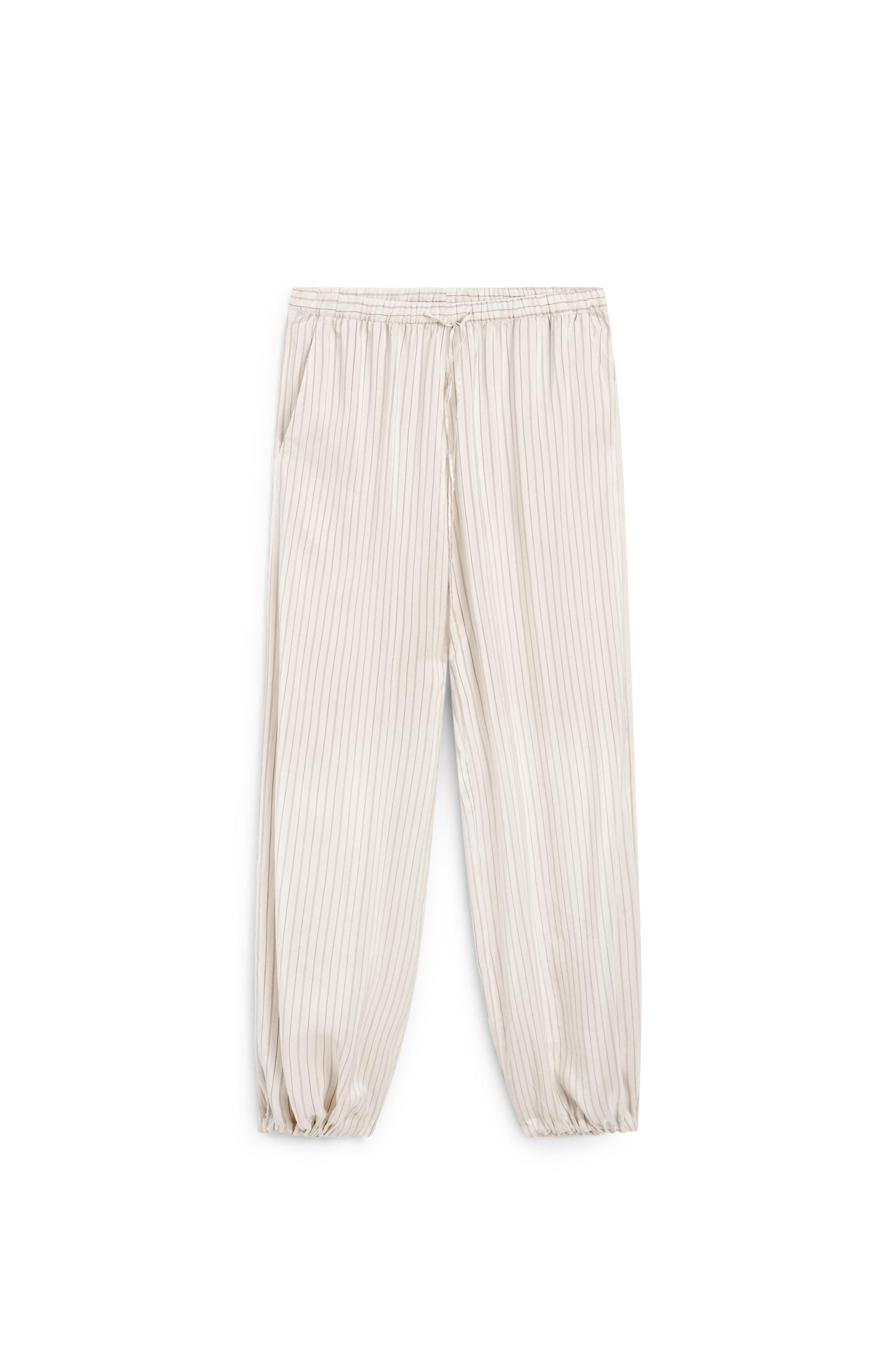 Striped flowing drop crotch pants - STUDIO - Ecru | ZARA Canada