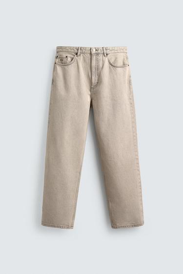 LOOSE FIT JEANS - Ecru / Brown by Zara