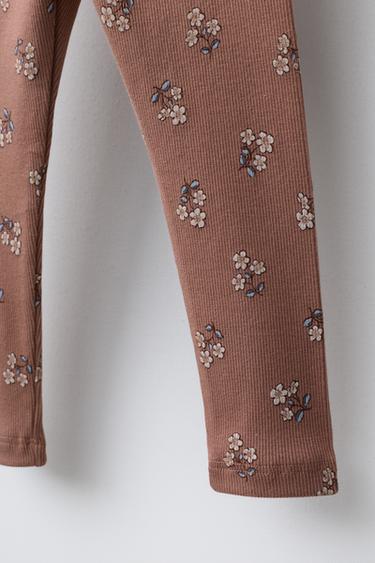 LEGGING CÔTELÉ IMPRIMÉ - Marron de Zara - Image 3