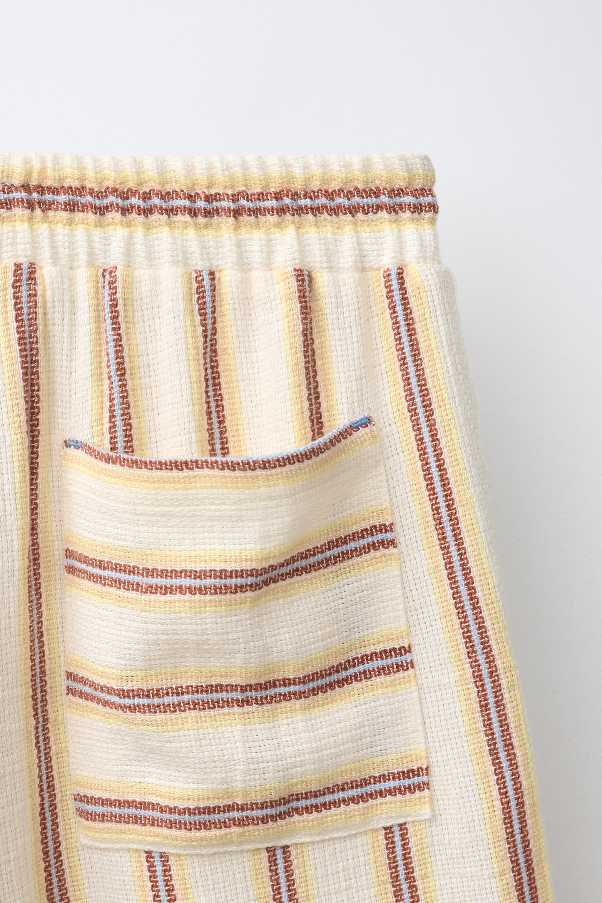 Детские шорты Zara RUSTIC STRIPED SHORTS — фото 5