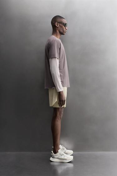 TECHNICAL TEXTURED T-SHIRT - Purple by Zara - Image 3
