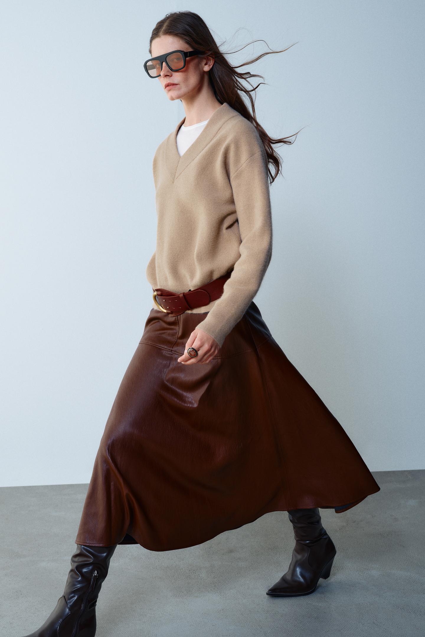Женский свитер Zara Soft-Touch Knit, цвет: Песочный — фото 3