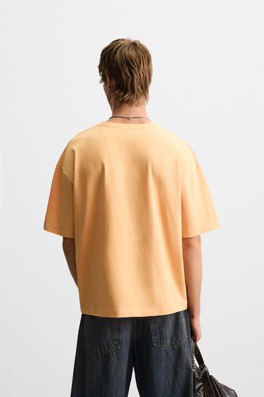 TEXTURED PRINT T-SHIRT - Orange de Zara - Image 2
