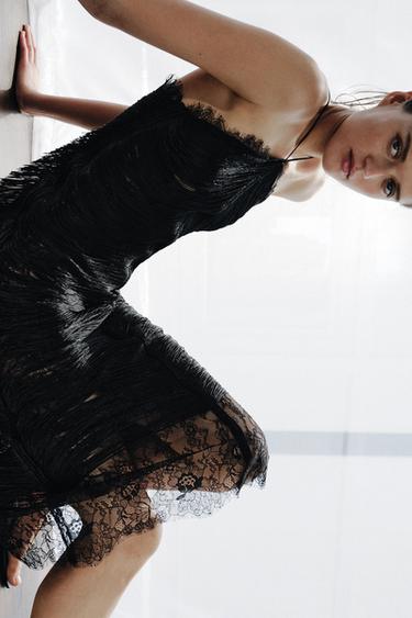 ROBE LONGUE À FRANGES ZW COLLECTION LIMITED EDITION - Noir de Zara - Image 7