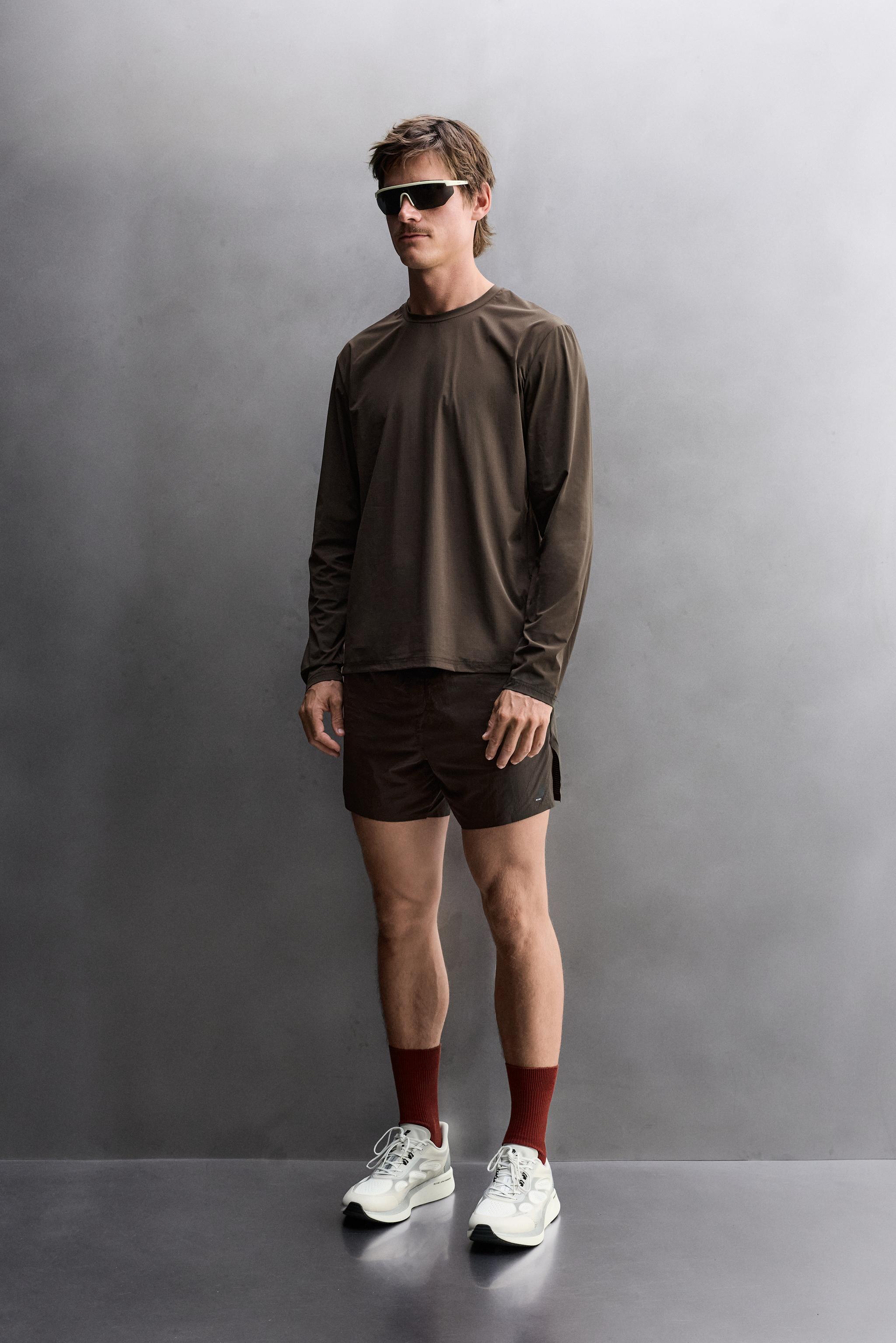 サラヴァ! RIDAR© x ZARA LONG SLEEVE RUNNING T-SHIRT - Brown | ZARA United States