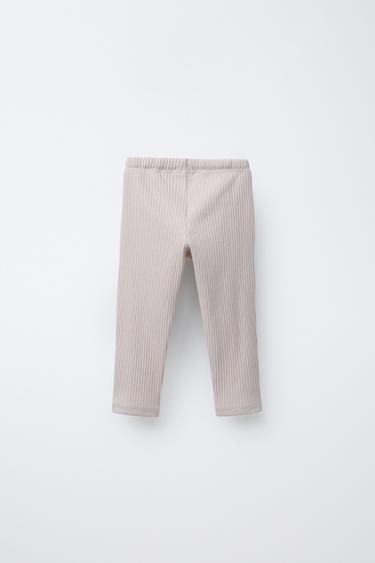 PLAIN RIBBED LEGGINGS WITH LABEL - Ice by Zara - Image 1