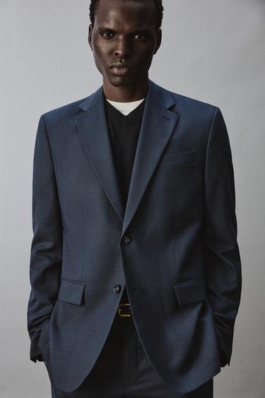 CHECK SUIT BLAZER - Blue by Zara - Image 4