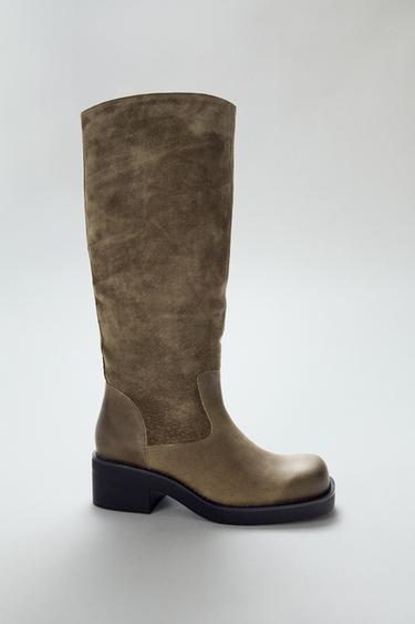 BOTTES EN CUIR COMBINÉ - Multicolore de Zara