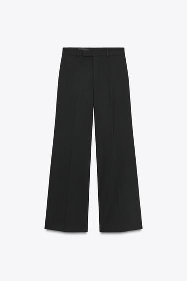 Zara STRAIGHT LEG PANTS - Black