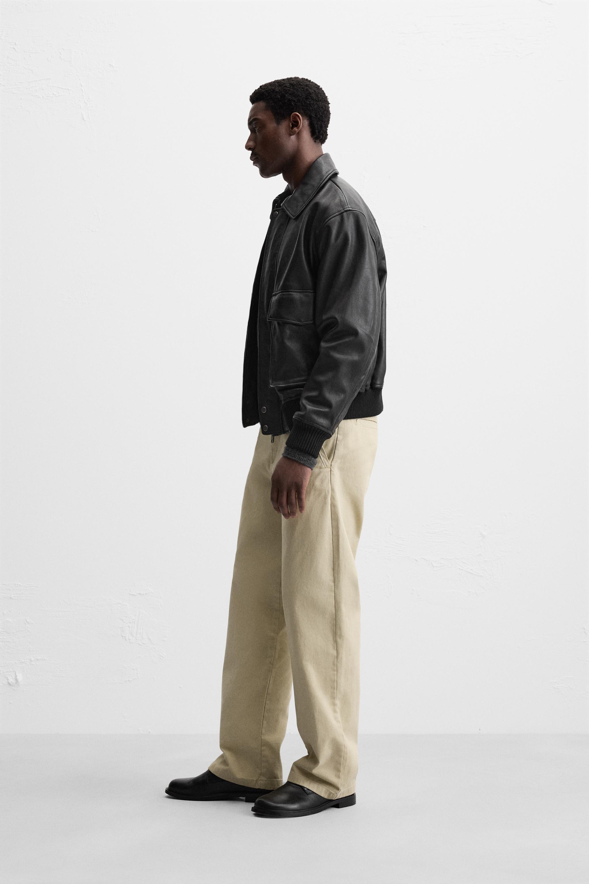 ポケット レザー ジャケット - ブラック | ZARA Japan / 日本