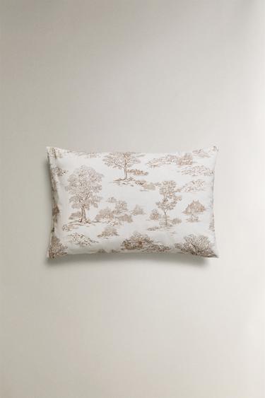 TOILE DE JOUY FOREST PILLOWCASE - Brown by Zara - Image 1