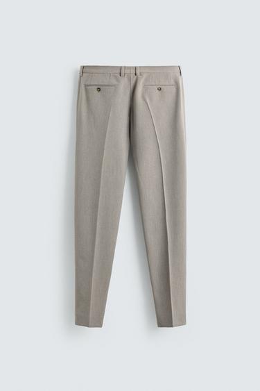 TEXTURED REGULAR FIT SUIT TROUSERS - Beige by Zara - Image 5
