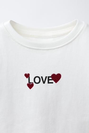 RUBBERISED SHINY PATCH T-SHIRT - Oyster-white by Zara - Image 2