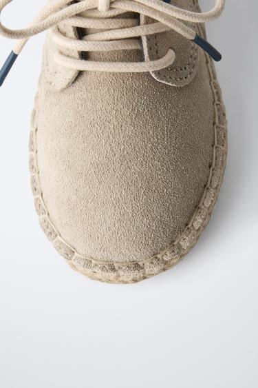 JUTE LEATHER DERBY SHOES - LIMITED EDITION - Stone Grey by Zara - Image 5