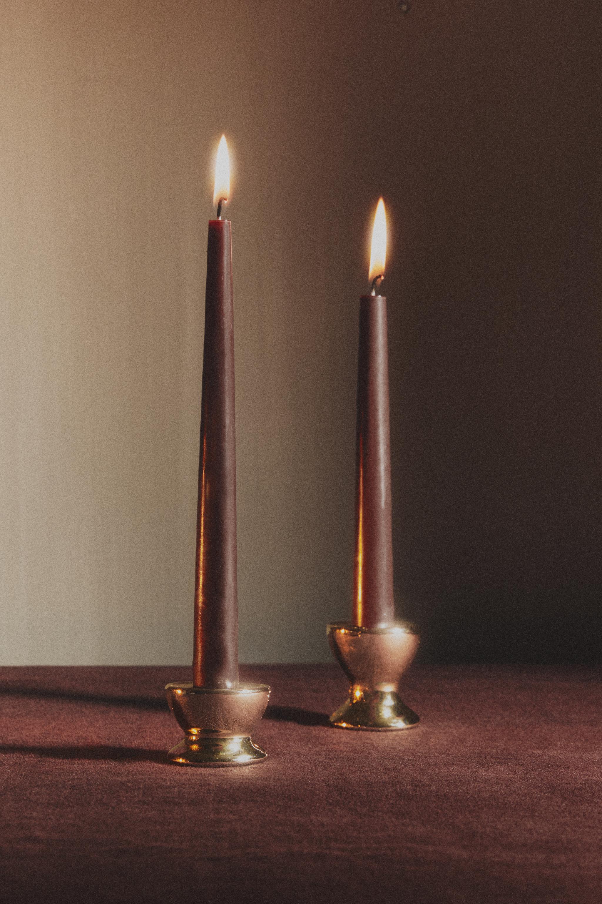 BOUGEOIR EN PORCELAINE MÉTALLISÉE NOËL