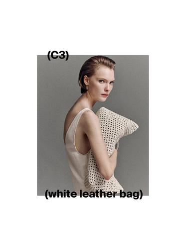 Zara Braided nappa leather shopper bag - White