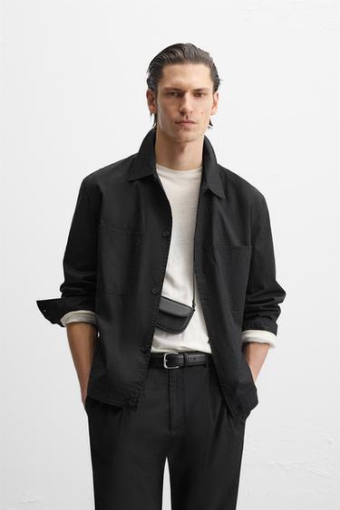 OVERSHIRT WITH POCKETS - Black by Zara - Image 1