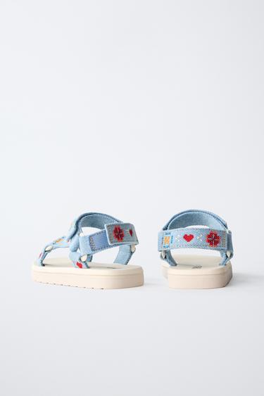 SANDALES BRODÉES - Bleu de Zara - Image 3