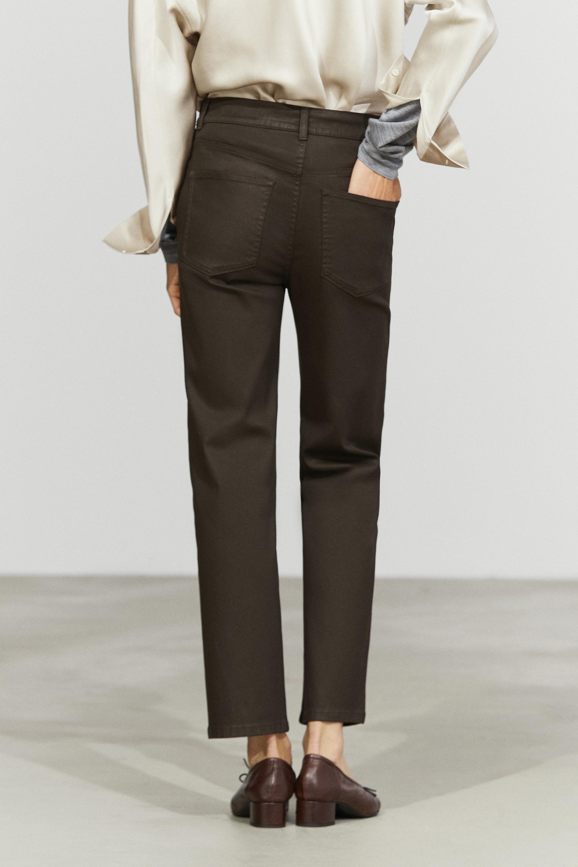 Pantalon straight enduit